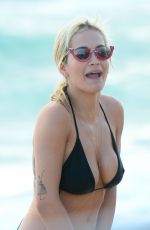 RITA ORA in Black Bikini at a Beach in Miami 12/28/2015