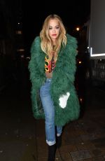 RITA ORA Leaves Groucho Club in London 12/15/2015