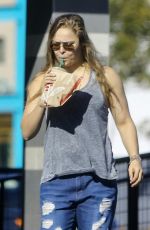 RONDA ROUSEY Gets a Drink from a Starbucks in Los Anfgeles 12/20/2015