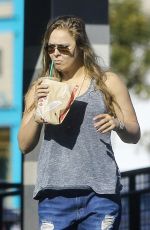 RONDA ROUSEY Gets a Drink from a Starbucks in Los Anfgeles 12/20/2015