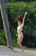 SARA SAMPAIO on the Set of VS Photoshoot at the Beach in St. Barths 12/11/2015