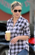 SARAH MICHELLE GELLAR Out Coffee in Santa Monica 12/01/2015