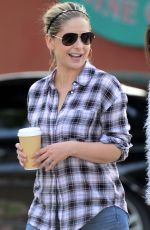 SARAH MICHELLE GELLAR Out Coffee in Santa Monica 12/01/2015