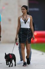 SHANINA SHAIK Walks Her Dog Out in Miami 12/04/2015