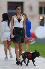 SHANINA SHAIK Walks Her Dog Out in Miami 12/04/2015