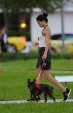 SHANINA SHAIK Walks Her Dog Out in Miami 12/04/2015