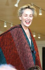 SHARON STONE Out Shopping Rugs in Beverly Hills 12/04/2015