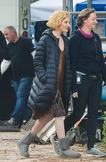 SIENNA MILLER on the Set of Live by Night in Los Angeles 12/11/2015