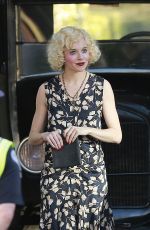 SIENNA MILLER on the Set of Live by Night Movie in Los Angeles 12/07/2015