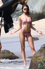 TAYLOR HILL on the Set of VS Photoshoot in St. Barts 12/11/2015