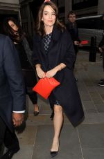 TINA FEY Out and About in London 10/12/2015