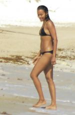 ZOE SALDANA in Bikini on Vacation in Mexico 12/14/2015