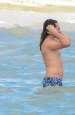 ZOE SALDANA in Bikini on Vacation in Mexico 12/14/2015