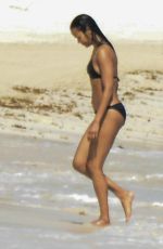ZOE SALDANA in Bikini on Vacation in Mexico 12/14/2015
