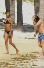 ZOE SALDANA in Bikini on Vacation in Mexico 12/14/2015