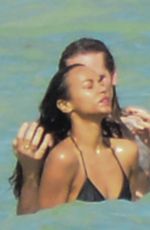 ZOE SALDANA in Bikini on Vacation in Mexico 12/14/2015