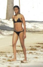 ZOE SALDANA in Bikini on Vacation in Mexico 12/14/2015