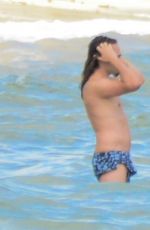 ZOE SALDANA in Bikini on Vacation in Mexico 12/14/2015