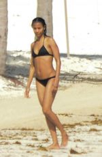 ZOE SALDANA in Bikini on Vacation in Mexico 12/14/2015