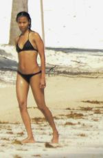 ZOE SALDANA in Bikini on Vacation in Mexico 12/14/2015