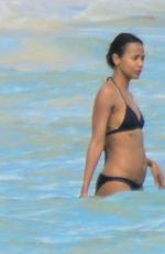 ZOE SALDANA in Bikini on Vacation in Mexico 12/14/2015