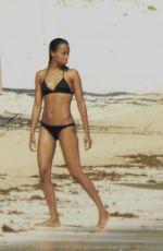 ZOE SALDANA in Bikini on Vacation in Mexico 12/14/2015