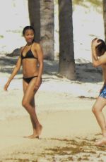 ZOE SALDANA in Bikini on Vacation in Mexico 12/14/2015