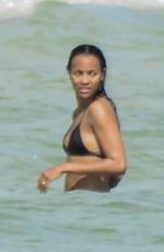 ZOE SALDANA in Bikini on Vacation in Mexico 12/14/2015