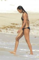 ZOE SALDANA in Bikini on Vacation in Mexico 12/14/2015