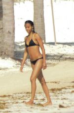 ZOE SALDANA in Bikini on Vacation in Mexico 12/14/2015