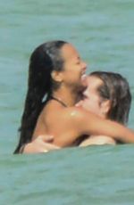 ZOE SALDANA in Bikini on Vacation in Mexico 12/14/2015