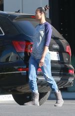 ZOE SALDANA Out and About in Beverly Hills 12/09/2015