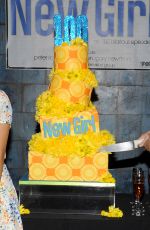 ZOOEY DESCHANEL and HANNAH SIMONE at New Girl 100th Wpisode Cake Cutting in Culver City 12/02/2015