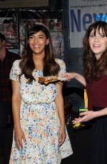 ZOOEY DESCHANEL and HANNAH SIMONE at New Girl 100th Wpisode Cake Cutting in Culver City 12/02/2015