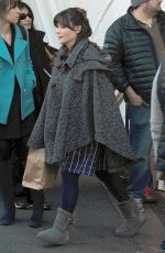 ZOOEY DESCHANEL on the Set of New Girl in Los Angeles 12/115/2015