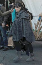 ZOOEY DESCHANEL on the Set of New Girl in Los Angeles 12/115/2015