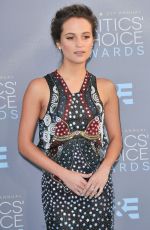 ALICIA VIKANDER at Critics’s Choice Awards 2016 in Santa Monica 01/17/2016