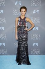 ALICIA VIKANDER at Critics’s Choice Awards 2016 in Santa Monica 01/17/2016