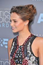 ALICIA VIKANDER at Critics’s Choice Awards 2016 in Santa Monica 01/17/2016