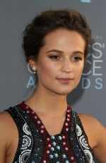ALICIA VIKANDER at Critics’s Choice Awards 2016 in Santa Monica 01/17/2016