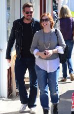 ALYSON HANNIGAN Leaves Caffe Luxxe in Brentwood 01/25/2016