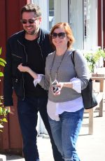 ALYSON HANNIGAN Leaves Caffe Luxxe in Brentwood 01/25/2016