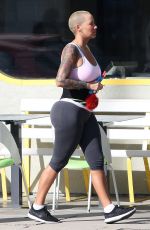 AMBER ROSE Takes Her Pink Ferrari to a Gym in Los Angeles 01/21/2016