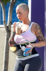 AMBER ROSE Takes Her Pink Ferrari to a Gym in Los Angeles 01/21/2016