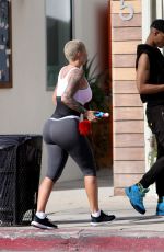 AMBER ROSE Takes Her Pink Ferrari to a Gym in Los Angeles 01/21/2016