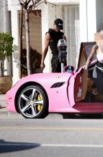 AMBER ROSE Takes Her Pink Ferrari to a Gym in Los Angeles 01/21/2016