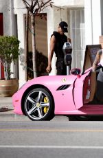 AMBER ROSE Takes Her Pink Ferrari to a Gym in Los Angeles 01/21/2016