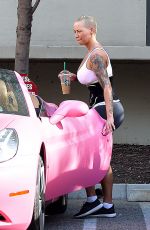 AMBER ROSE Takes Her Pink Ferrari to a Gym in Los Angeles 01/21/2016