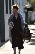 ANDIE MACDOWELL Out with Her Dog in West Hollywood 01/26/2016