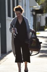 ANDIE MACDOWELL Out with Her Dog in West Hollywood 01/26/2016